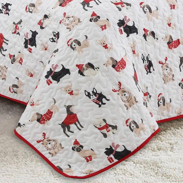 Harper Lane Holiday Puppies Reversible Quilt Set