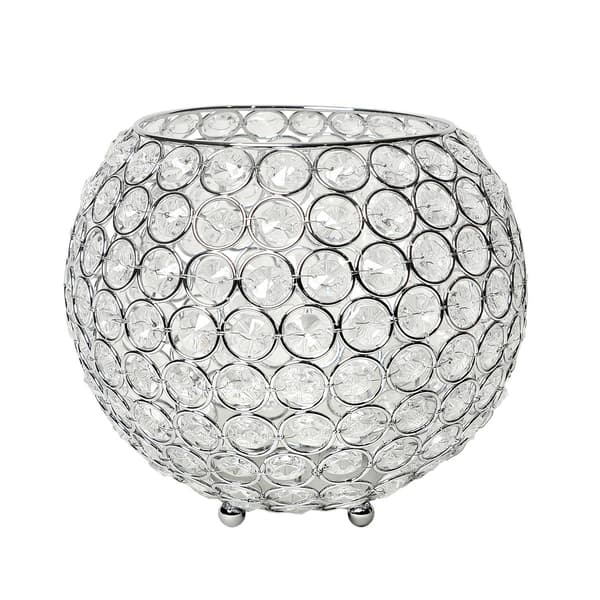 Elegant Designs&#40;tm&#41; Elipse Crystal 7in. Circular Decorative Vase