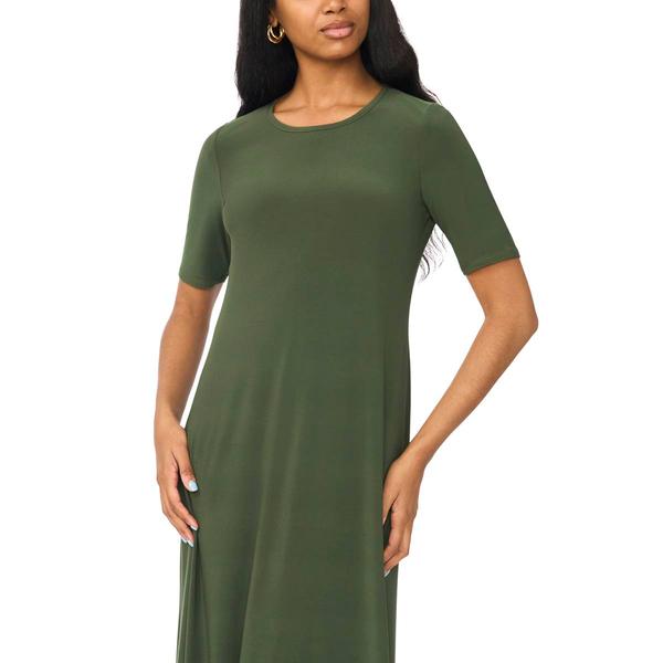 Womens MSK Short Sleeve Solid Midi Dress