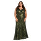 Plus Size R&M Richards Sleeveless V Neck Beaded Godet Gown - image 1