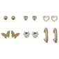 Ashley Gold-Tone Butterfly/Heart Stud & Hoop Earring Set - image 1