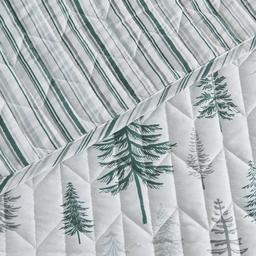FreshFolds Matthew 3pc. Reversible Trees & Striped Quilt Set