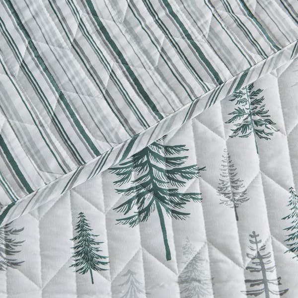 FreshFolds Matthew 3pc. Reversible Trees & Striped Quilt Set