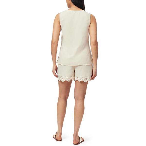 Juniors Wallflower Caprice Linen Tie Vest Eyelet Hem Top