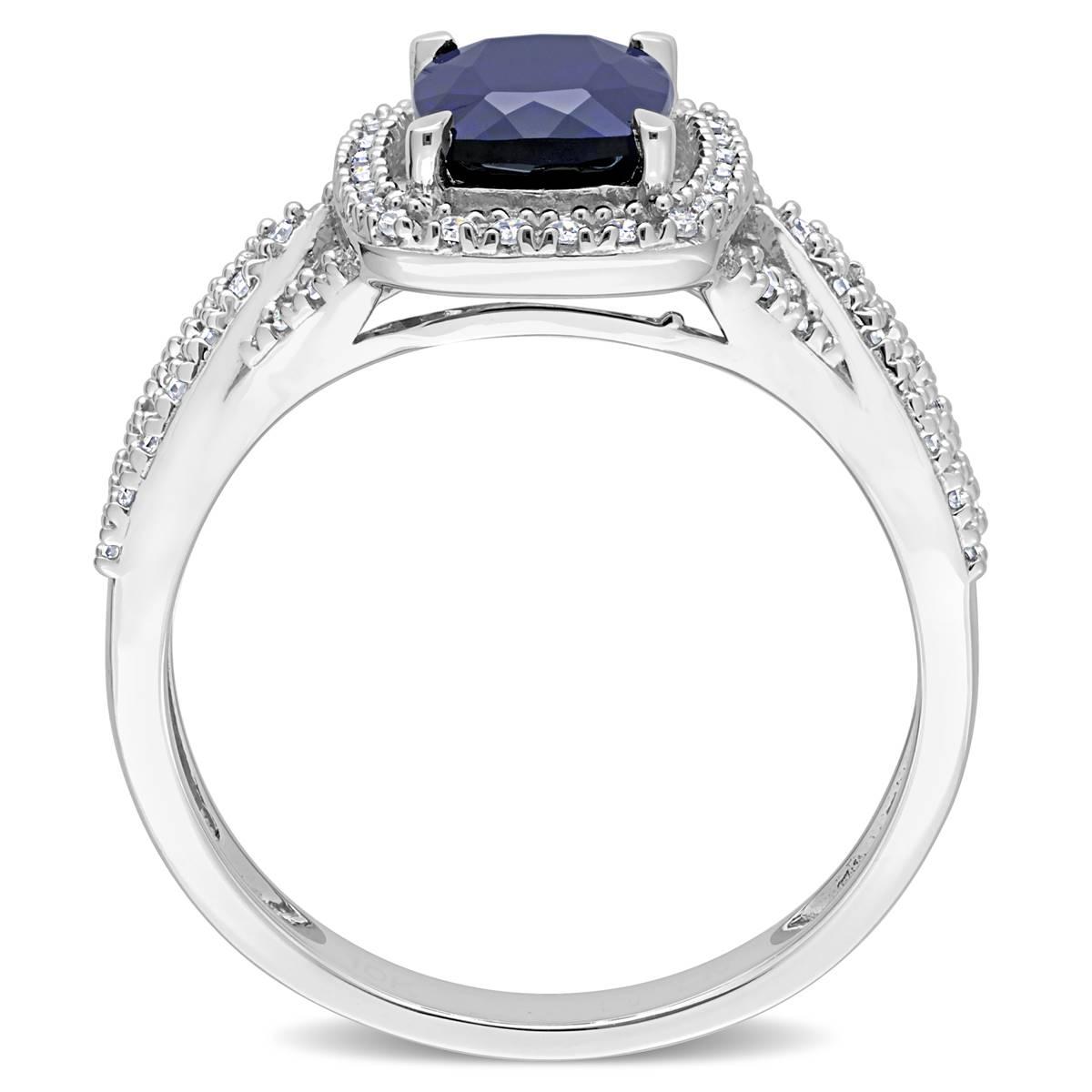Gemstone Classics™ 10kt. White Gold Lab Created Sapphire Ring