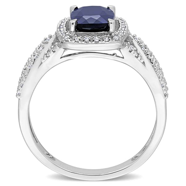 Gemstone Classics&#8482; 10kt. White Gold Lab Created Sapphire Ring