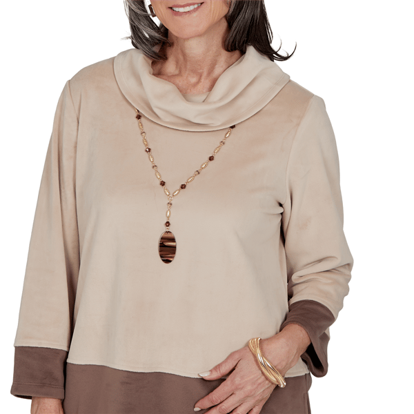 Petite Alfred Dunner Luxe Be A Lady Color Block Blouse
