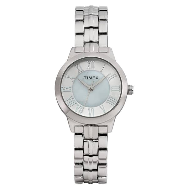Womens Timex(R) Silver-Tone Mother of Pearl Dial Watch - TW2Y38400J - image 