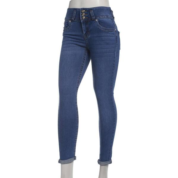 Juniors Gogo Jeans Jeweled High Rise Denim Skinny Jeans - image 