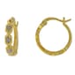 Gianni Argento Gold over Silver Diamond Accent XO Hoop Earrings - image 1