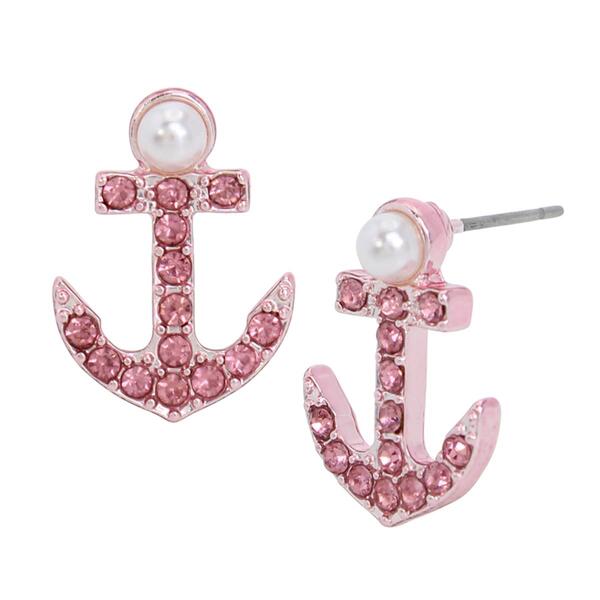 Betsey Johnson Anchor Stud Earrings - image 