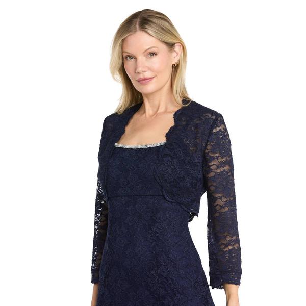 Womens R&M Richards Lace Evening Gown with Bolero Jacket