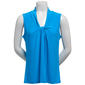 Womens Kasper Sleeveless Knot Front Solid Blouse - image 1
