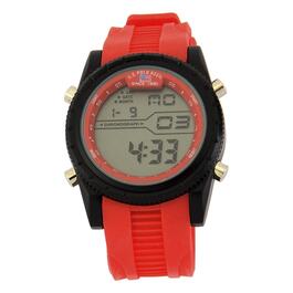 Mens U.S. Polo Assn.&#40;R&#41; Digital Watch with Red Band - US3163