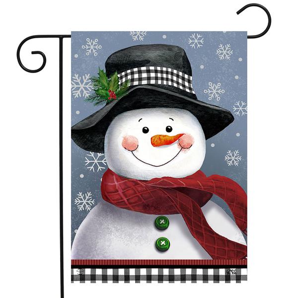 Briarwood Lane Smiling Snowman Garden Flag - image 