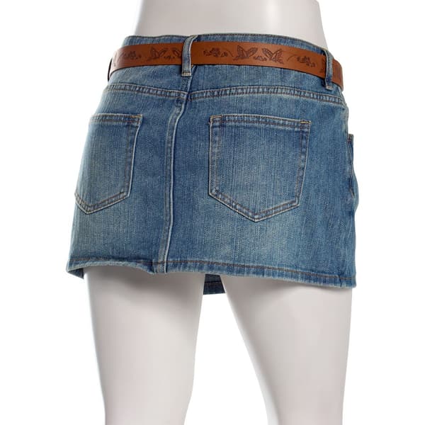 Juniors Madden Girl Butterfly Belt Denim Skirt