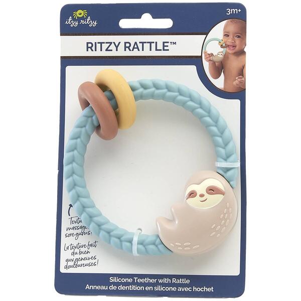 Itzy Ritzy Sloth Rattle Teether - image 