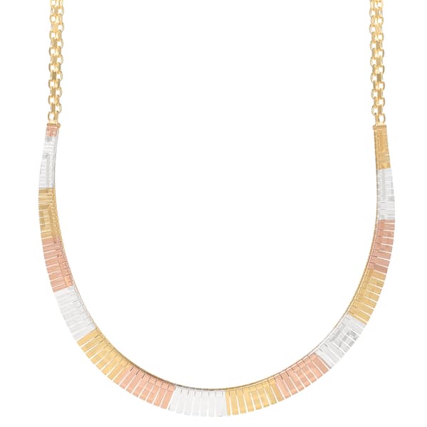 Ellen Tracy Tri-Color Greek Key Necklace - image 