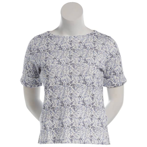 Womens Hasting & Smith Elbow Sleeve Daisy Floral Tee - image 
