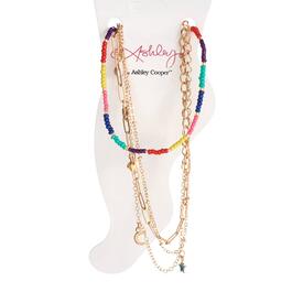 Ashley Gold Plated 3pc. Beaded & Charm Anklet
