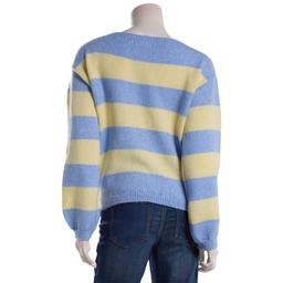 Juniors Madden Girl Boat Neck Stripe Balloon Sleeve Sweater