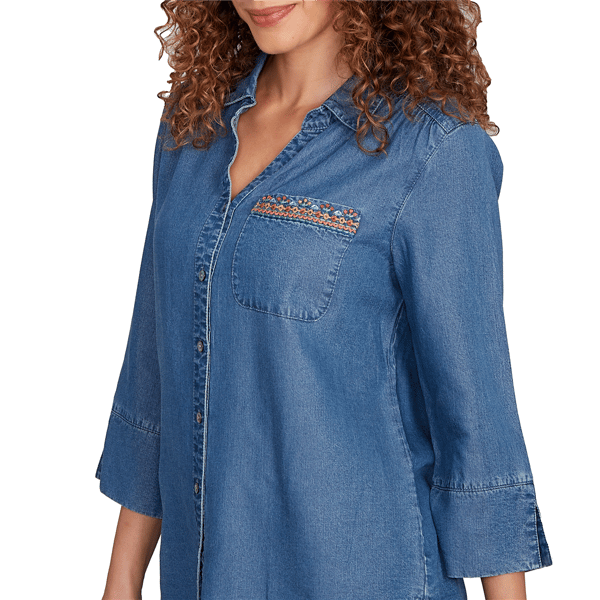 Womens Alfred Dunner El Paso Butterfly Button Front Blouse
