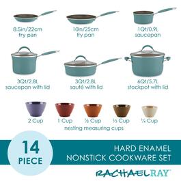 Rachael Ray 14pc. Cucina Nonstick Cookware & Measuring Cup Set