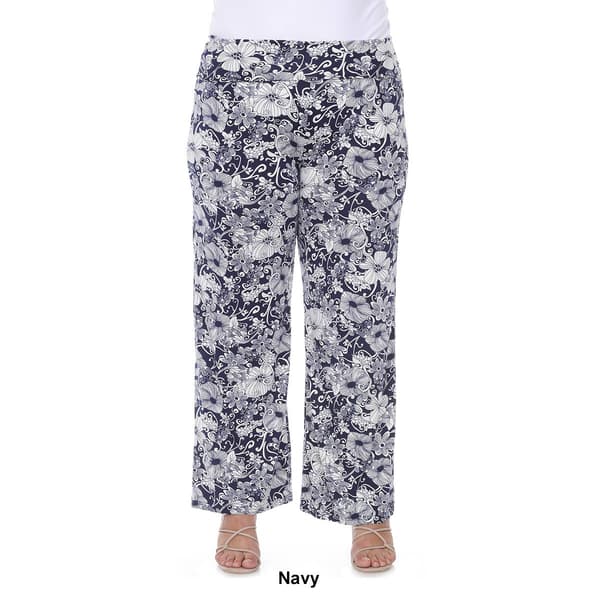 Plus Size White Mark Floral Paisley Palazzo Pants
