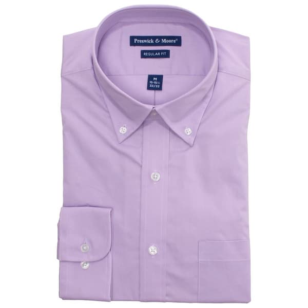 Mens Preswick & Moore(R) Regular Fit Cotton Dress Shirt - Lilac - image 