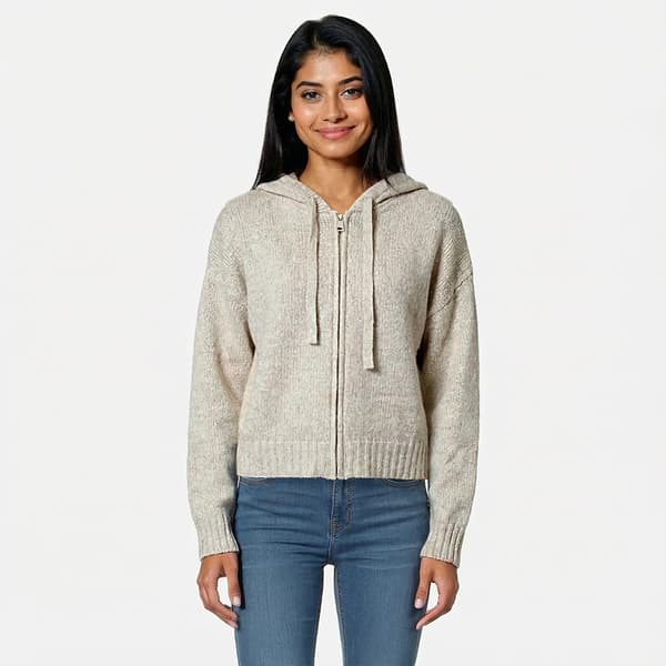 Juniors Pink Rose Mossy Zip Cardigan Hoodie