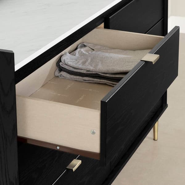 South Shore Hype 6-Drawer Double Dresser w/Faux Carrara Marble