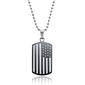 Mens Two-Tone 24in. American Flag Dog Tag Necklace - image 1