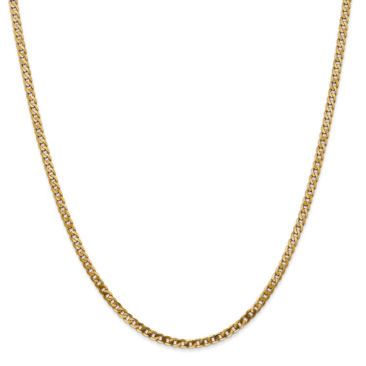 Gold Classics(tm) 2.9mm. 14kt. Gold Beveled Curb Chain Necklace