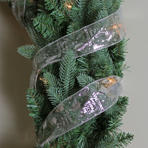 Northlight 12ct. Silver Wired Christmas Words Craft Ribbon Spools
