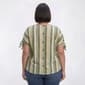 Plus Size Tru Self Short Dolman Tie Sleeve Stripe Blouse - image 2