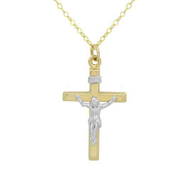 10kt. Gold Crucifix with Gold Filled Cable Chain