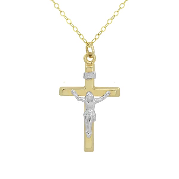 10kt. Gold Crucifix with Gold Filled Cable Chain - image 