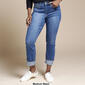 Womens Royalty Wide Cuff 1-Button Cropped Jeans - image 2