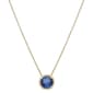 Gold Plated Lab Grown Sapphire Center Stone Pendant Necklace - image 1