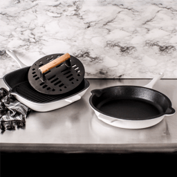 BergHOFF Neo 3pc. Cast Iron Fry & Grill Pan Set with Steak Press