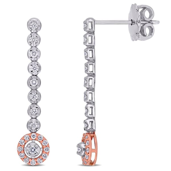 Sophia B 14kt White Gold 1/3ct. Diamond Graduated Dangle Earrings - image 
