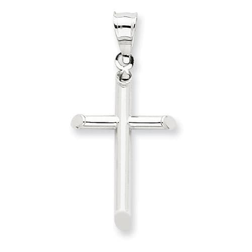 Unisex Gold Classics(tm) 14kt. White Gold Hollow Cross - image 