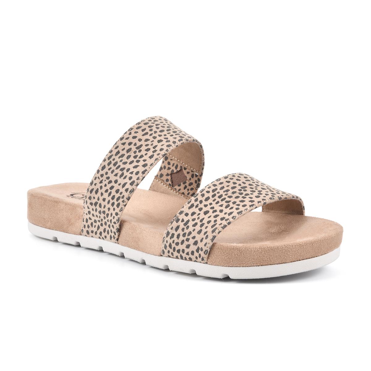 Womens Cliffs by White Mountain Tahlie Cheetah Slide Sandals