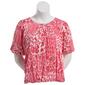 Womens Almost Famous Elbow Sleeve Round Neck Top - Pink - image 1