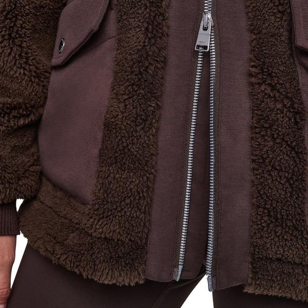 Womens DKNY Sport Zip Front Sherpa Jacket
