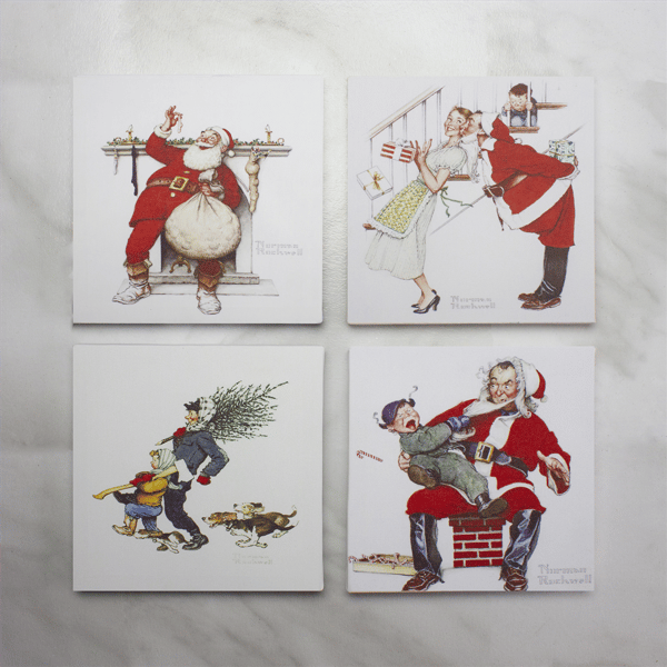 Northlight 4pc. Classic Norman Rockwell Christmas Scene Prints