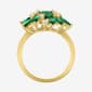 Gemstone Classics™ Lab Grown White Sapphire & Emerald Floral Ring - image 2