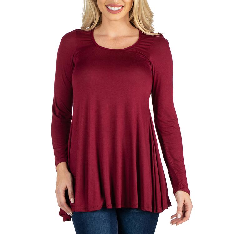 Womens 24/7 Comfort Apparel Long Sleeve Solid Tunic