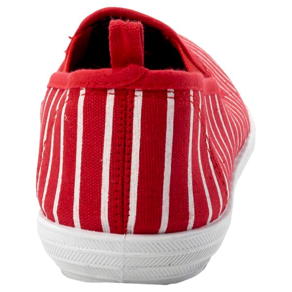 Womens Ashley Blue Red Stripe Canvas Slip On Flats