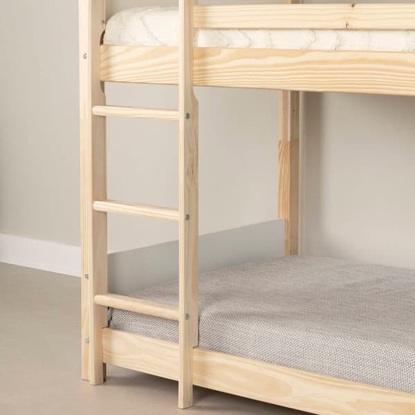 South Shore Sweedi White & Natural Twin House Bunk Bed